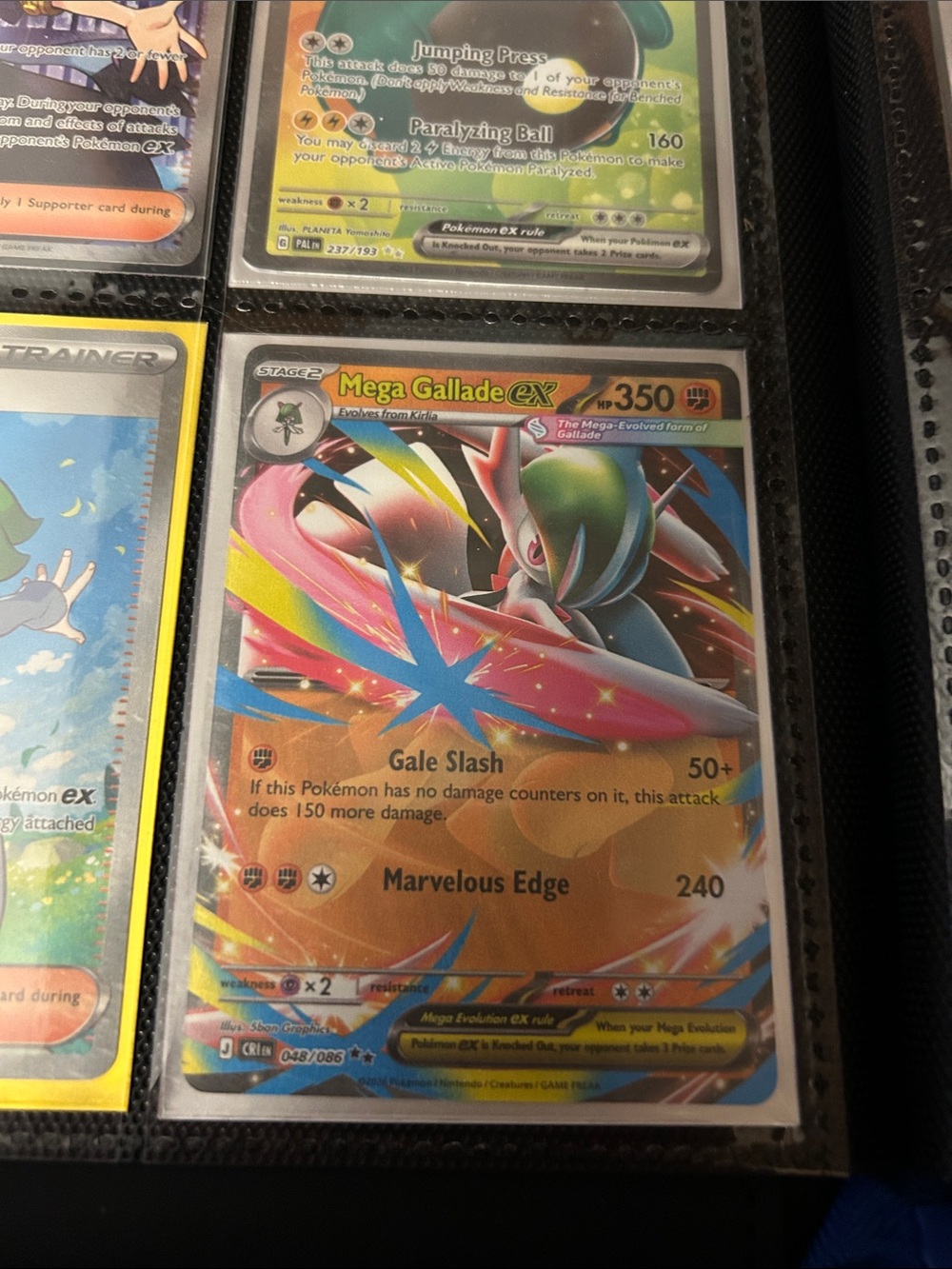 Pokemon Mega Gallade EX Holo Rare - Green, Pink, Blue, Yellow